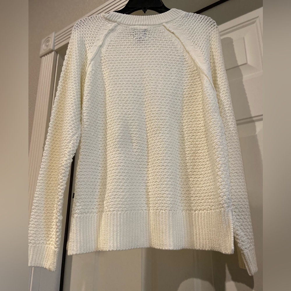 Gap~NWOT~Neutral~Cream~Open Stitch Crochet~Long Sleeve~Pullover Sweater~Size M - Picture 12 of 15
